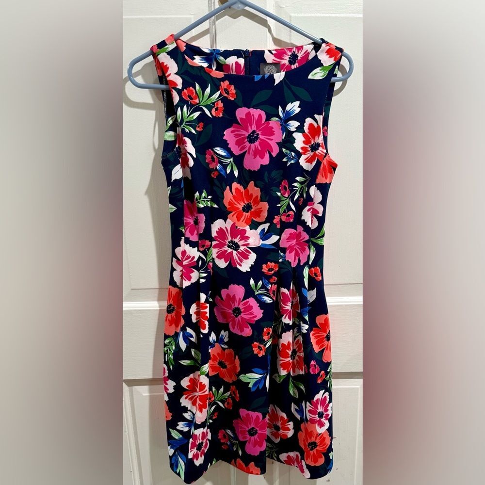 Vince Camuto Navy Floral Dress
